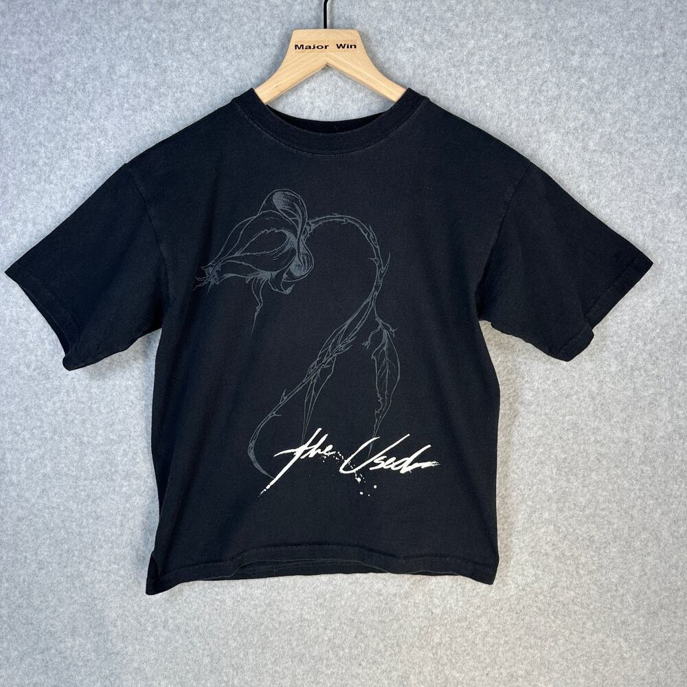 Vintage The Used Band Womens M Rare Black Rose Emo Screamo Metalcore Pop Punk